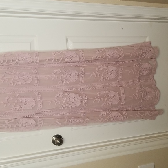 Tea N Rose Womens Shortsleeve Sheer Lined Lavender Maxi Dress - Picture 7 of 12